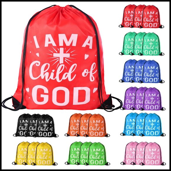 Drawstring Backpack Bulk Christian Gift Bags Church Supplies Cinch Bag main image 5